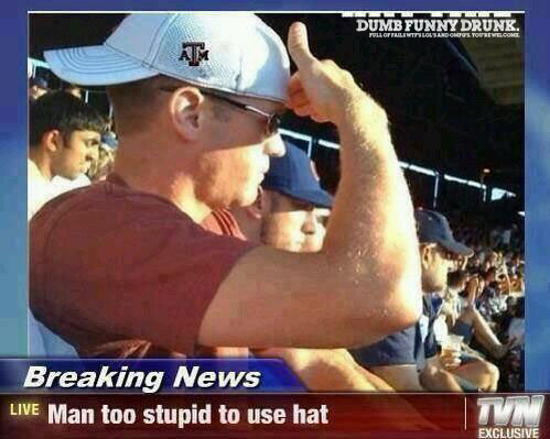 Man Too Stupid To Use Hat