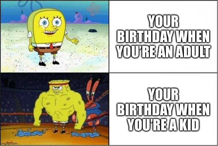 SpongeBob Adult vs Kid Birthday