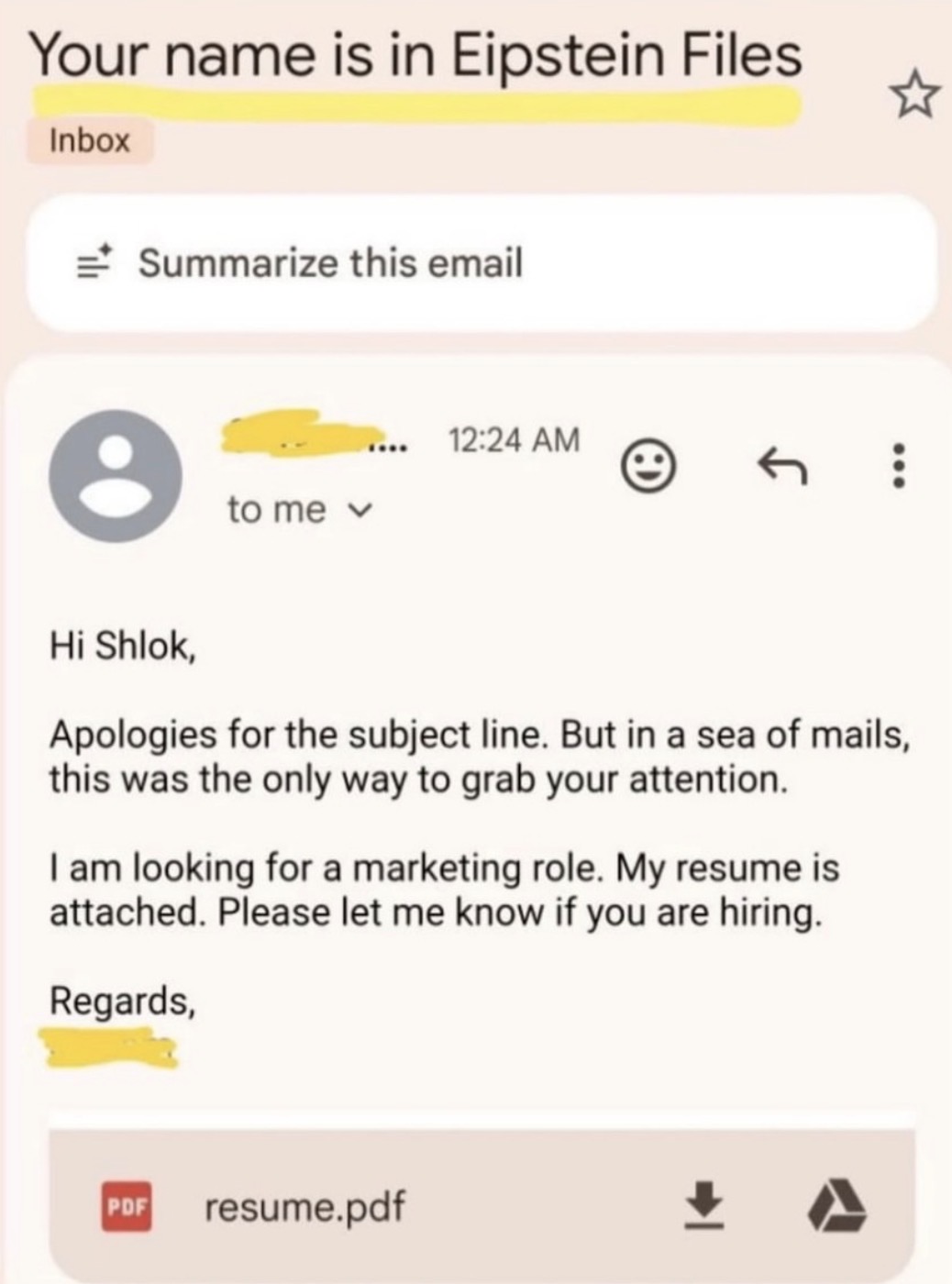 Epstein Files subject line