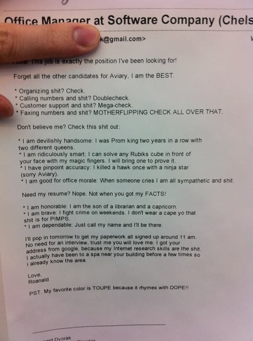 The Best Cover Letter Ever