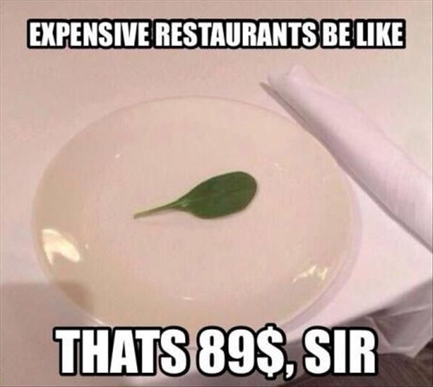 Expensive Restaurants Be Like…